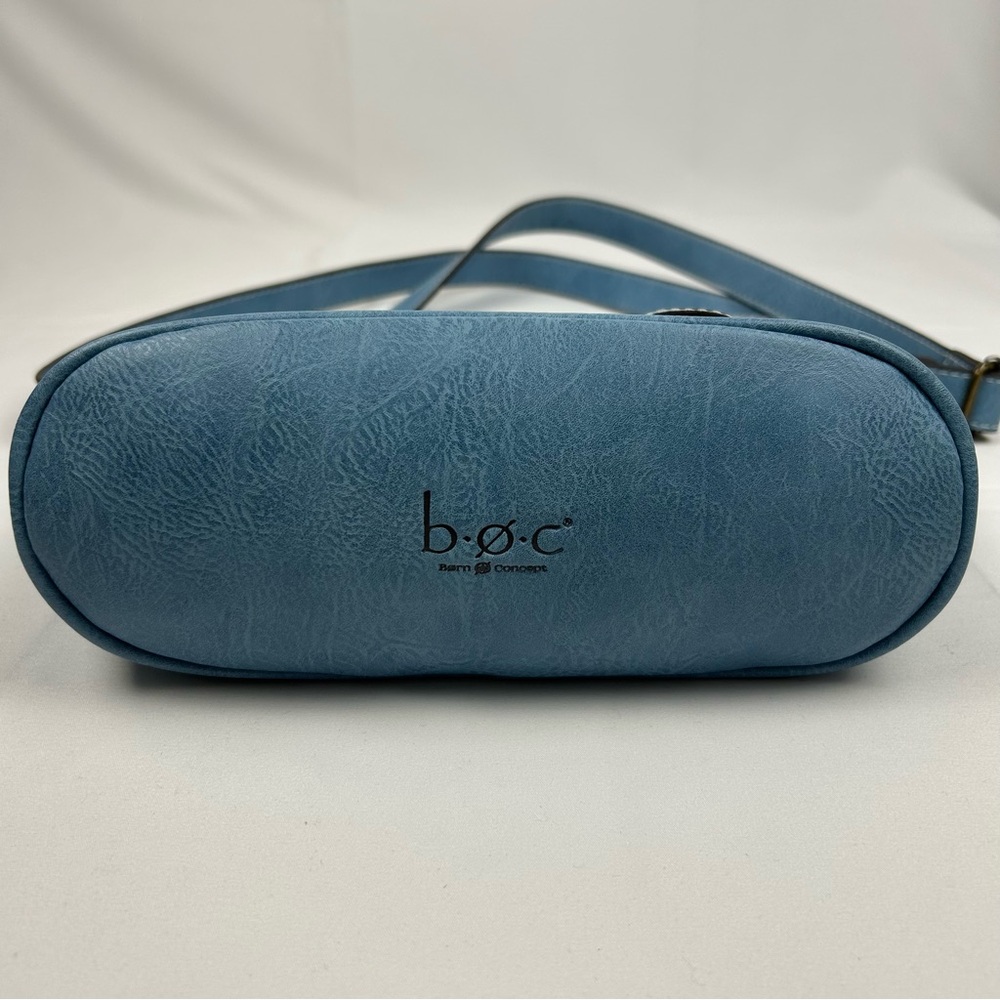 BOC Born Concept Crossbody Shoulder Purse Faux Leather Blue Denim Color - Picture 7 of 13